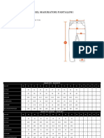 Tabel Masuratori Pantaloni Barbati