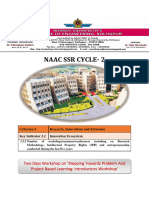 Naac SSR Cycle-2: Two Days Workshop On Stepping Towards Problem and Project Based Learning: Introductory Workshop'