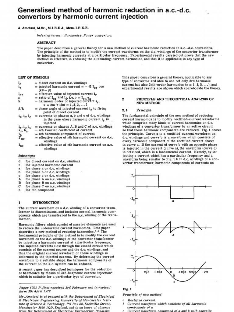 General method reduces ACDC converter harmonics with injected currents PDF Rectifier