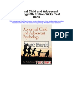 Abnormal Child and Adolescent Psychology 8th Edition Wicks Test Bank Download
