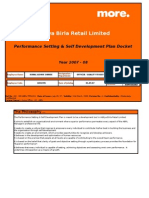 Aditya Birla Retail Limited: Performance Setting & Self Development Plan Docket