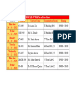 Mid Term Datesheet, Mian Ahmad Subhani