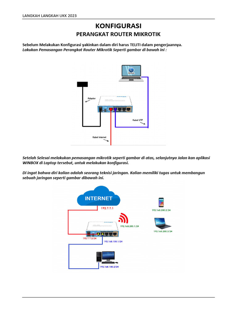 Konfigurasi Router Mikrotik 2023 | PDF