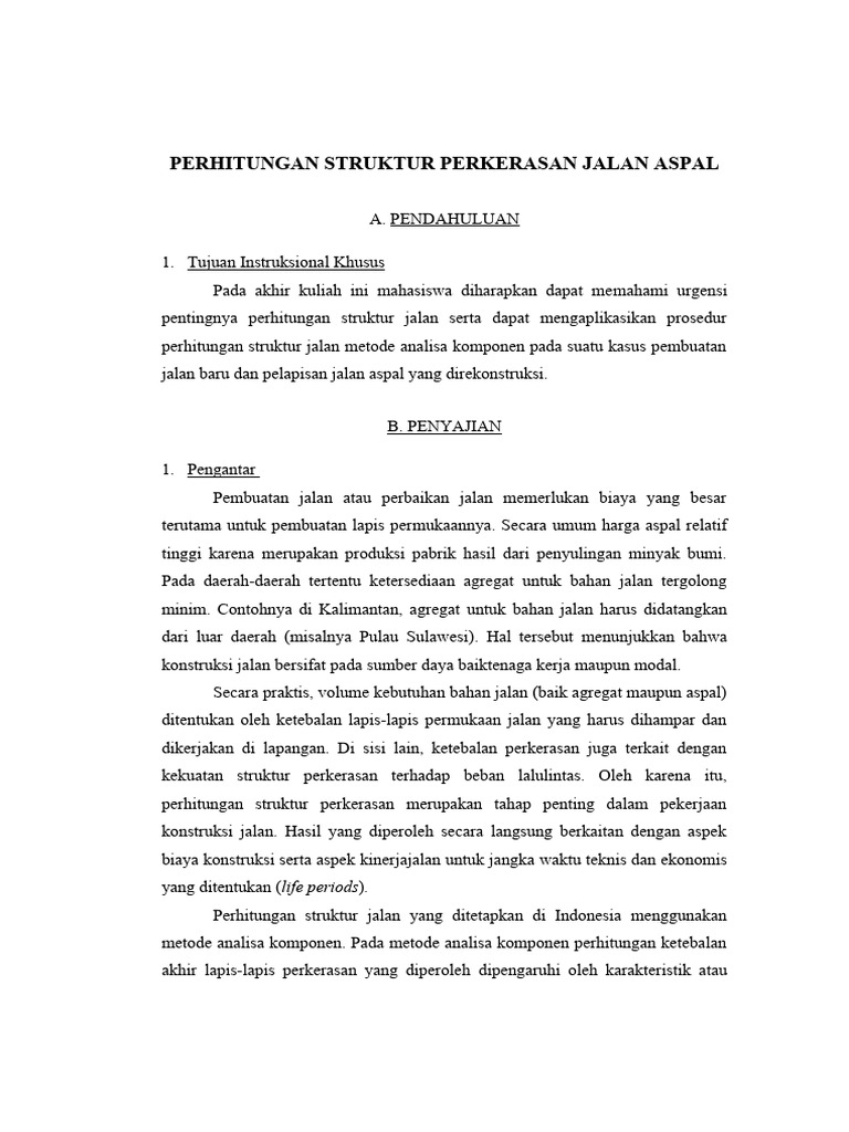 Pt 9 Perhitungan Struktur Perkerasan Jalan Aspal Pdf