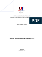 Trabalho Da Disciplina (AVA 2) Matemática Aplicada