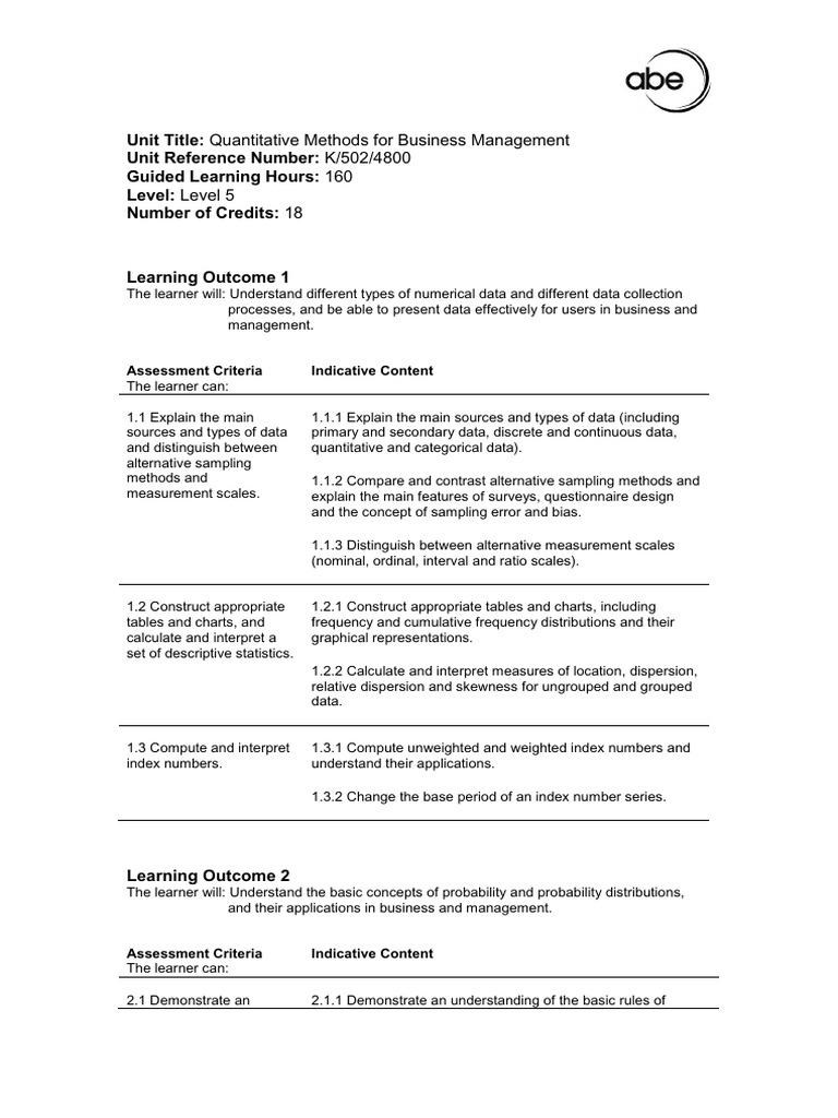 Quantitative Methods in Business Management | PDF | Regression Analysis ...