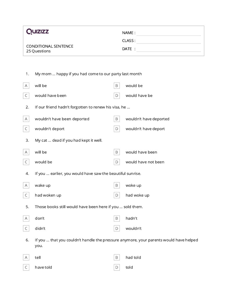 Conditional Sentence Tanpa Answer Key | PDF
