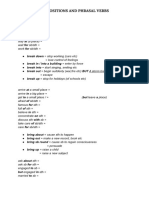 Prepositions and Phrarasal Verbs