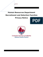 Human Resources Department Recruitment and Selection Function Privacy Notice