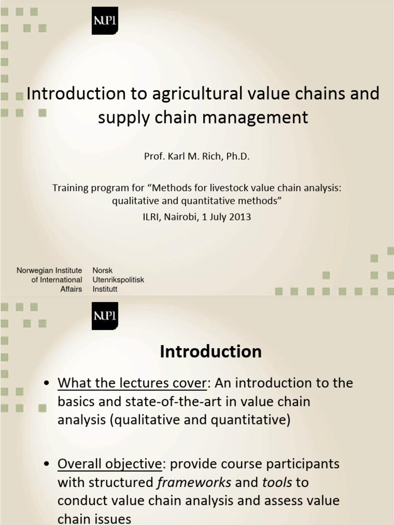Agricultural Value Chain Analysis Training | PDF | Competitive ...