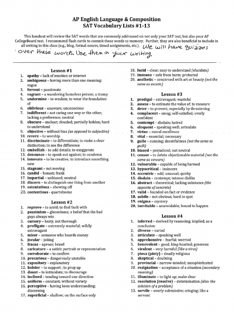 Ap Lang Vocab | PDF