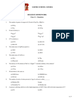 Chemistry Holiday Home Work - Xi.