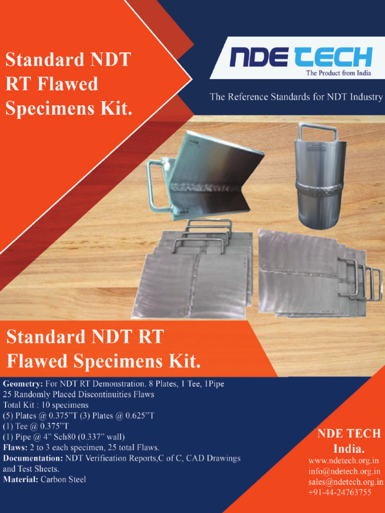 Standard NDT RT Flawed Specimens Kit PDF
