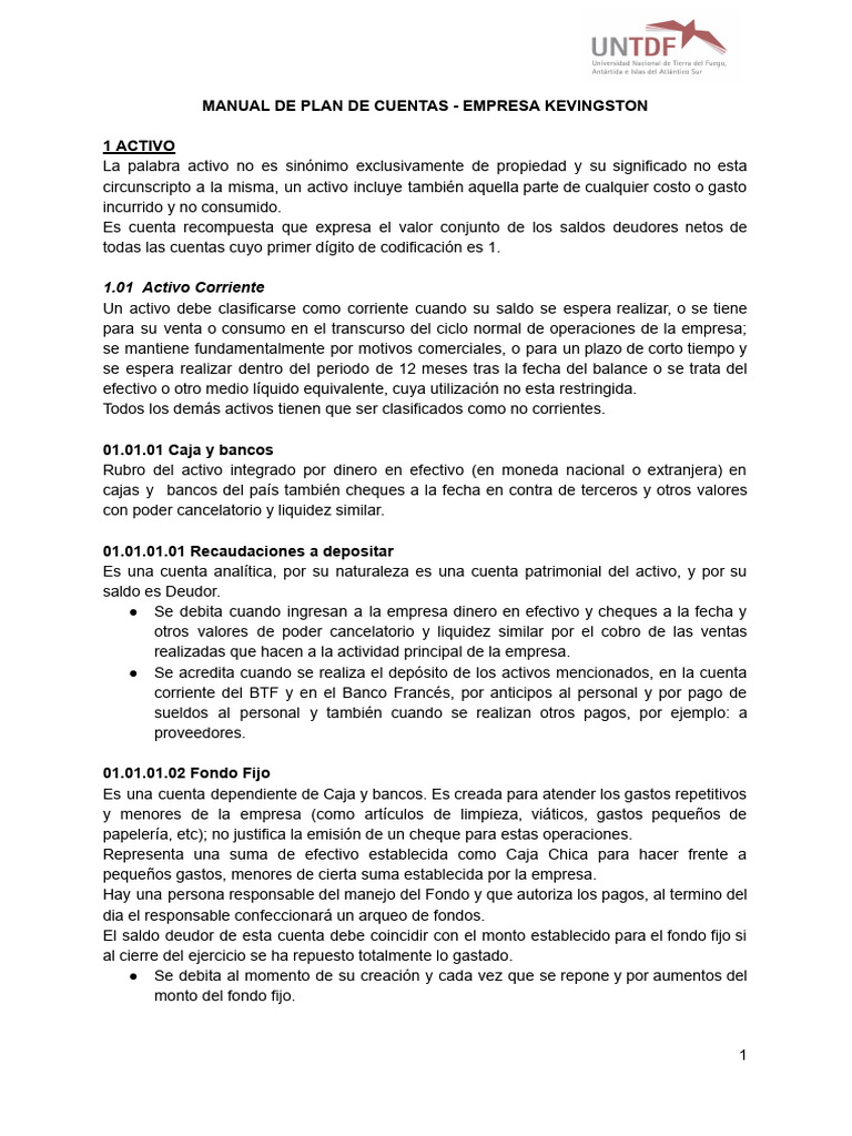 Manual de Plan de Cuentas | PDF | Bancos | Salario