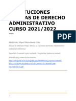 Instituciones Básicas de Derecho Administrativo Curso 2021 - 2022