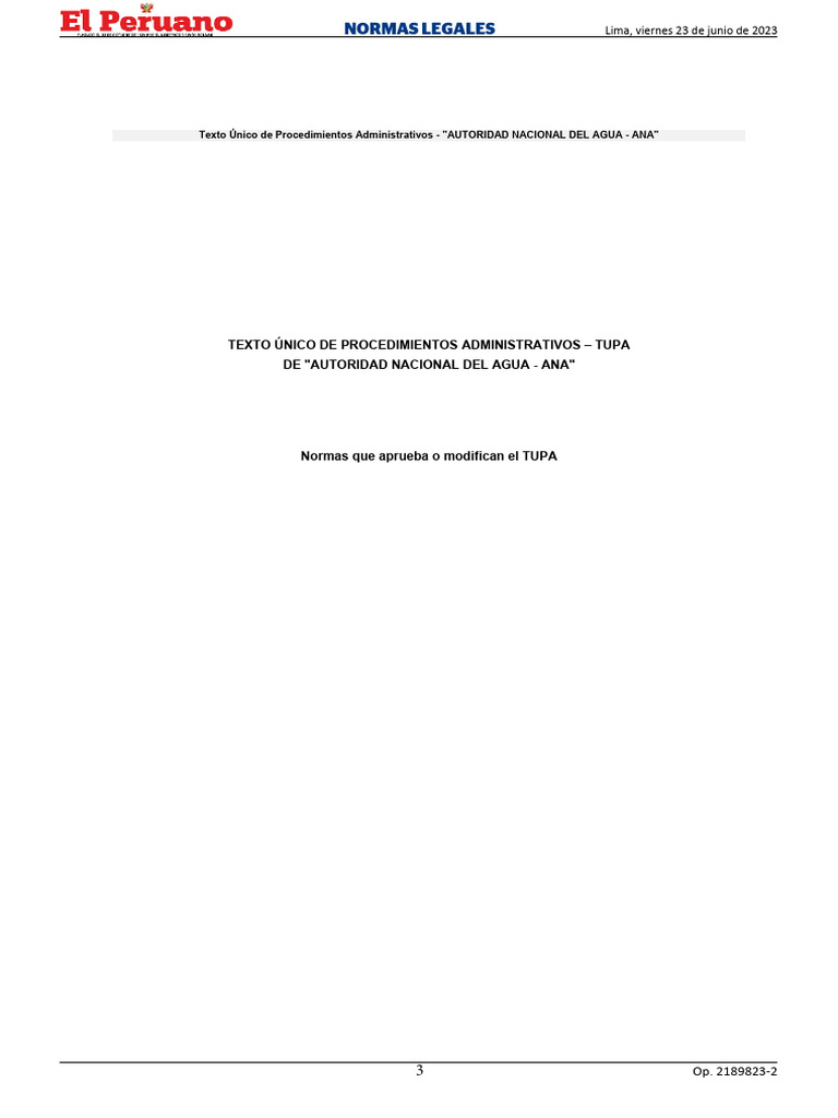 TUPA Migraciones Perú 2023 PDF Agua Justicia