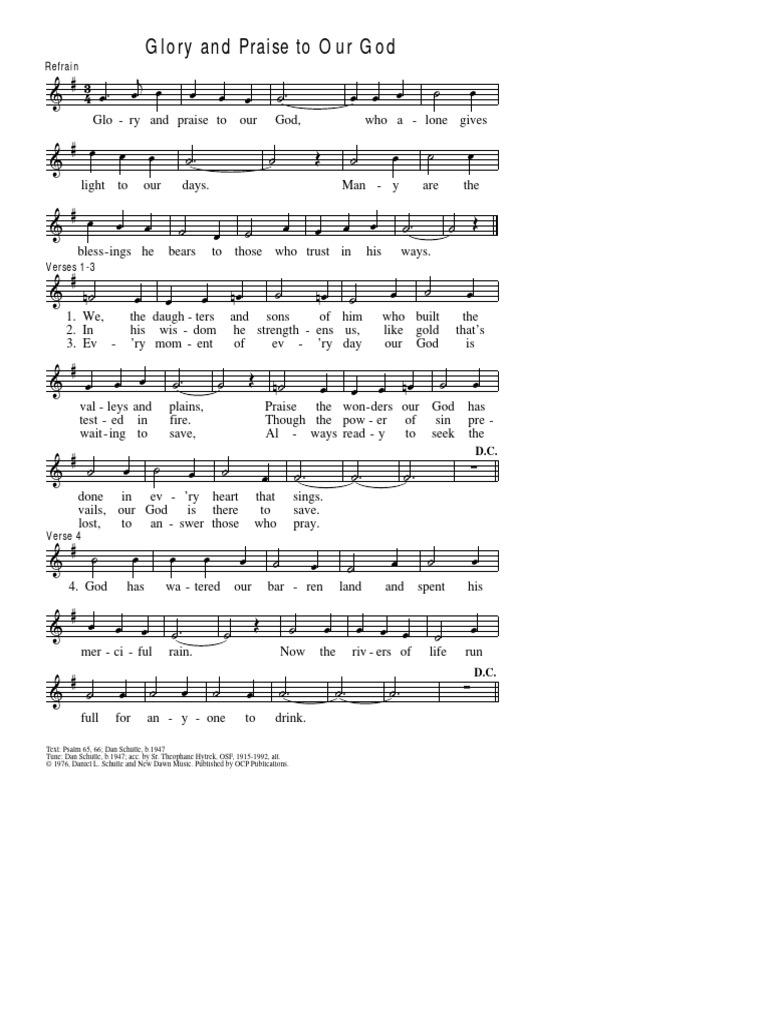 Glory And Praise To Our God Pdf Christian Worship And Liturgy Psalms