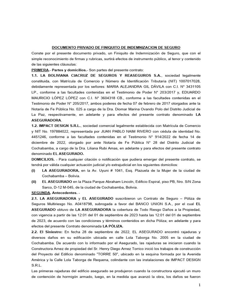 Finiquito impact design srl multiriesgo 19 10 2023 pdf arbitraje