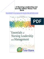 Essentials of Nursing Leadership and Management 6th Edition Weiss Test Bank Download