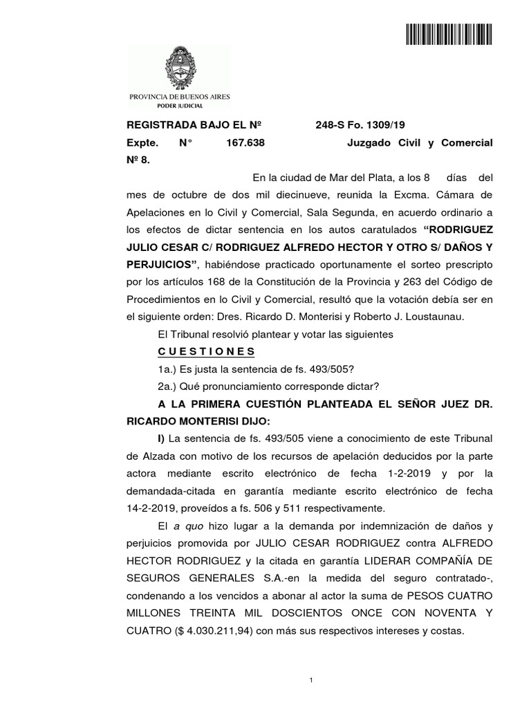 CApel Civil La Plata Limite de Cobertura Doble Representacion Del