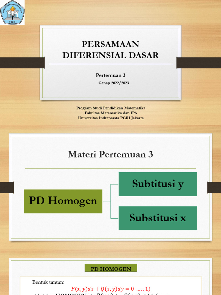 Penyelesaian PD Homogen Matematika | PDF