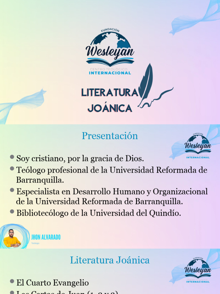 Literatura Joánica PDF Evangelio de juan Juan el apóstol
