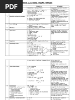 Basic Electrical Theory Formula