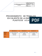 Procedimiento de Trabajos en Caliente de La Empresa Plasticos A