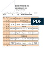 Thời Khóa Biểu Năm Học 2023 - 2024: SCHOOL SCHEDULE 2023 - 2024