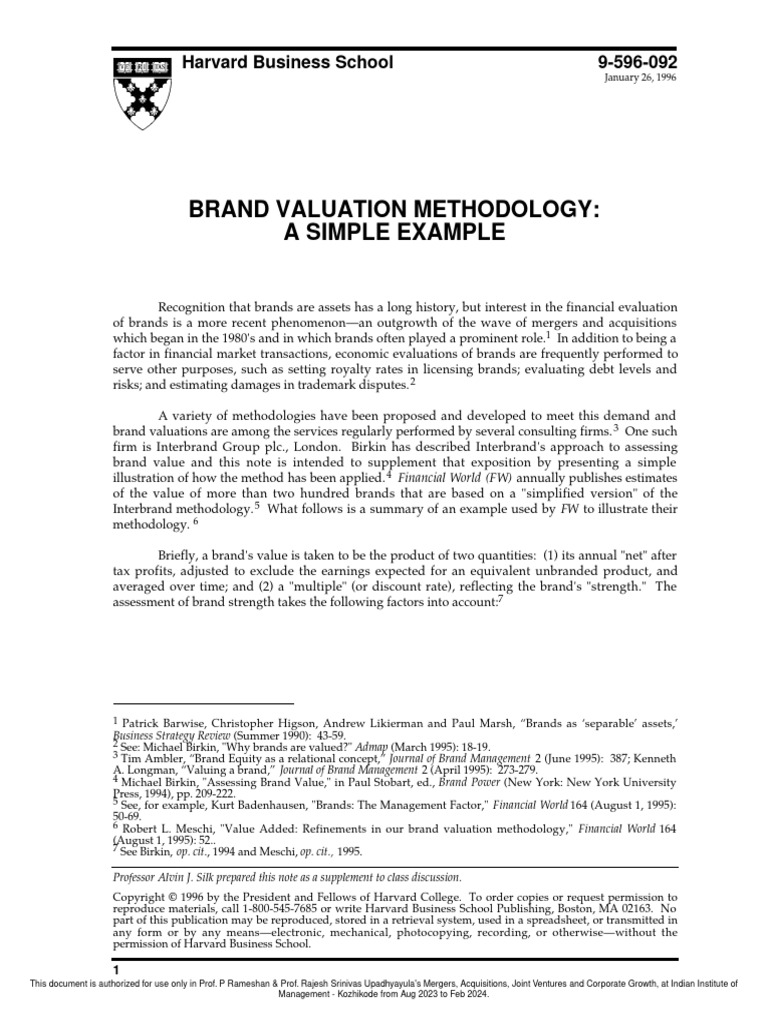 R13-Brand Valuation | PDF | Valuation (Finance) | Brand