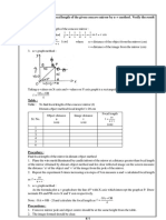 Q.NO.20 Determine The Focal Length of The Given Concave Mirror by U - V Method. Verify The Result From U-V Graph. Formula