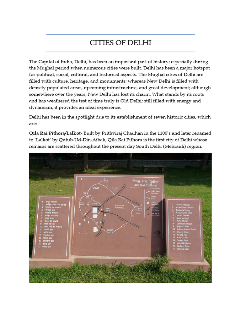 Delhi Cities Pdf South Asia