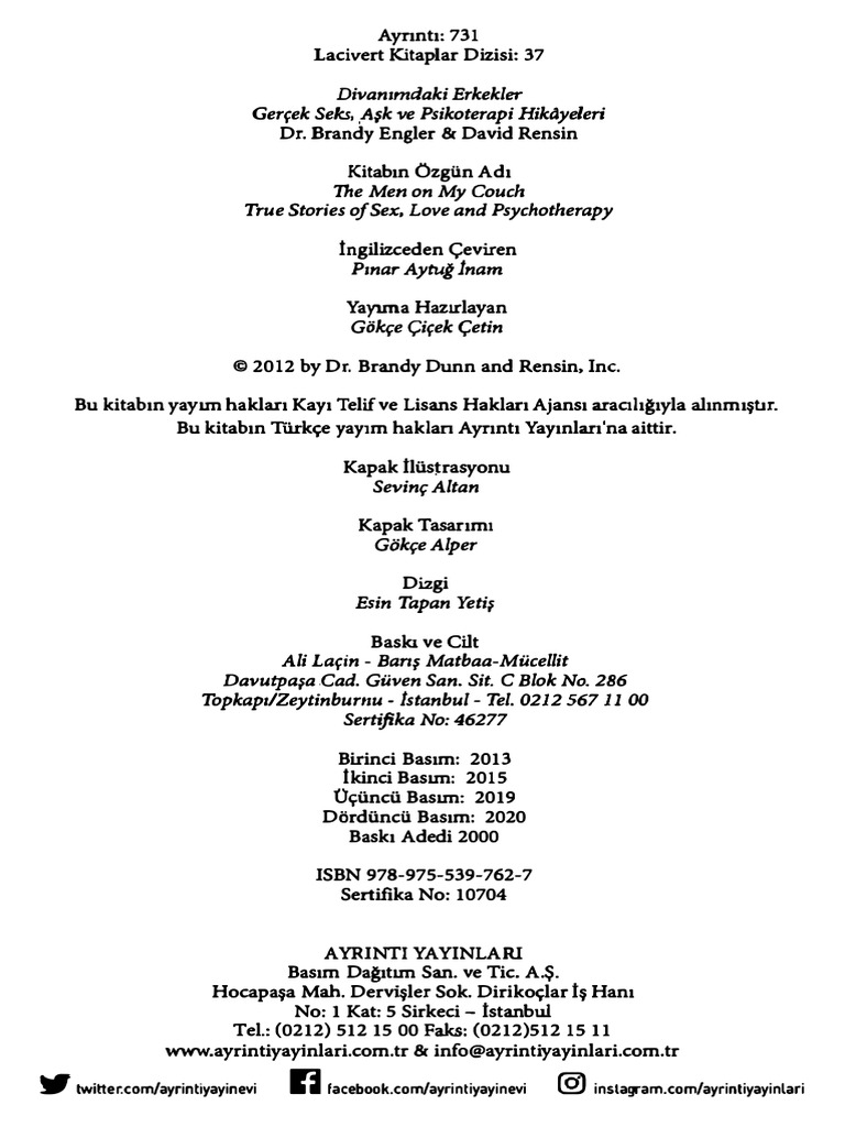 Brandy Engler David Rensin Divanımdaki Erkekler Ayrıntı Yayınları_1_1