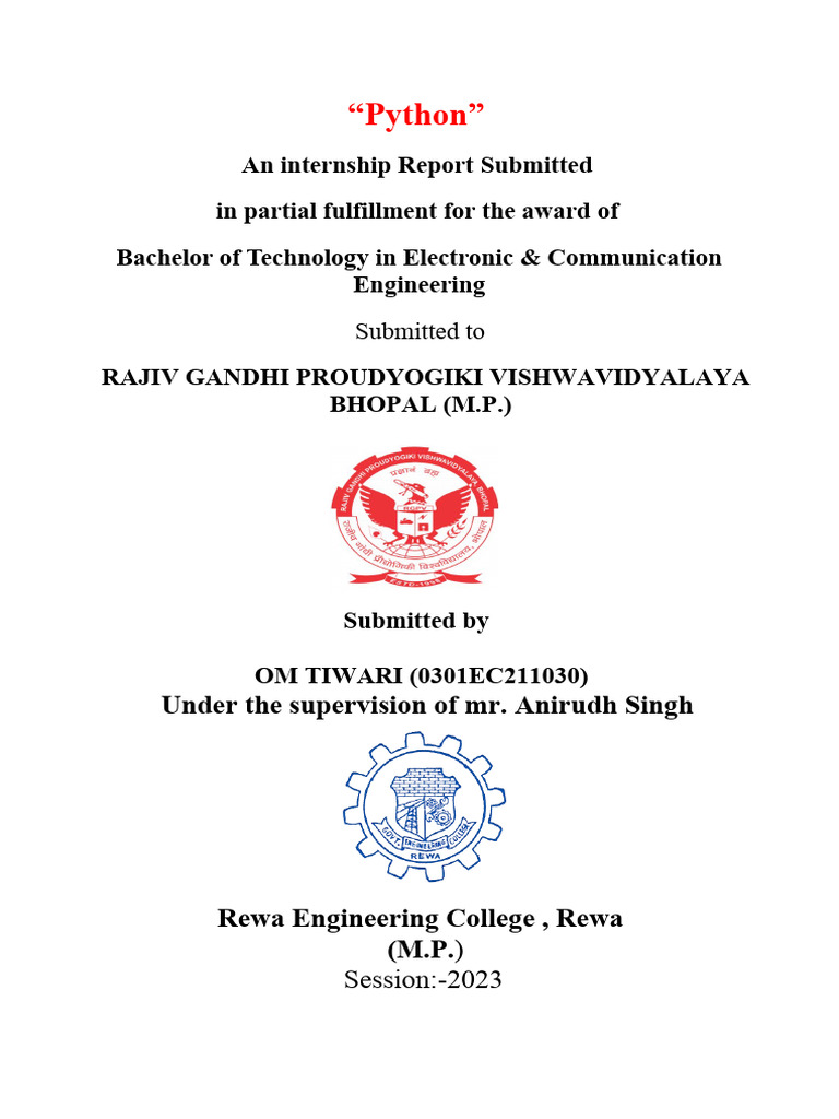 Python Report Document | PDF | Data Type | Python (Programming Language)