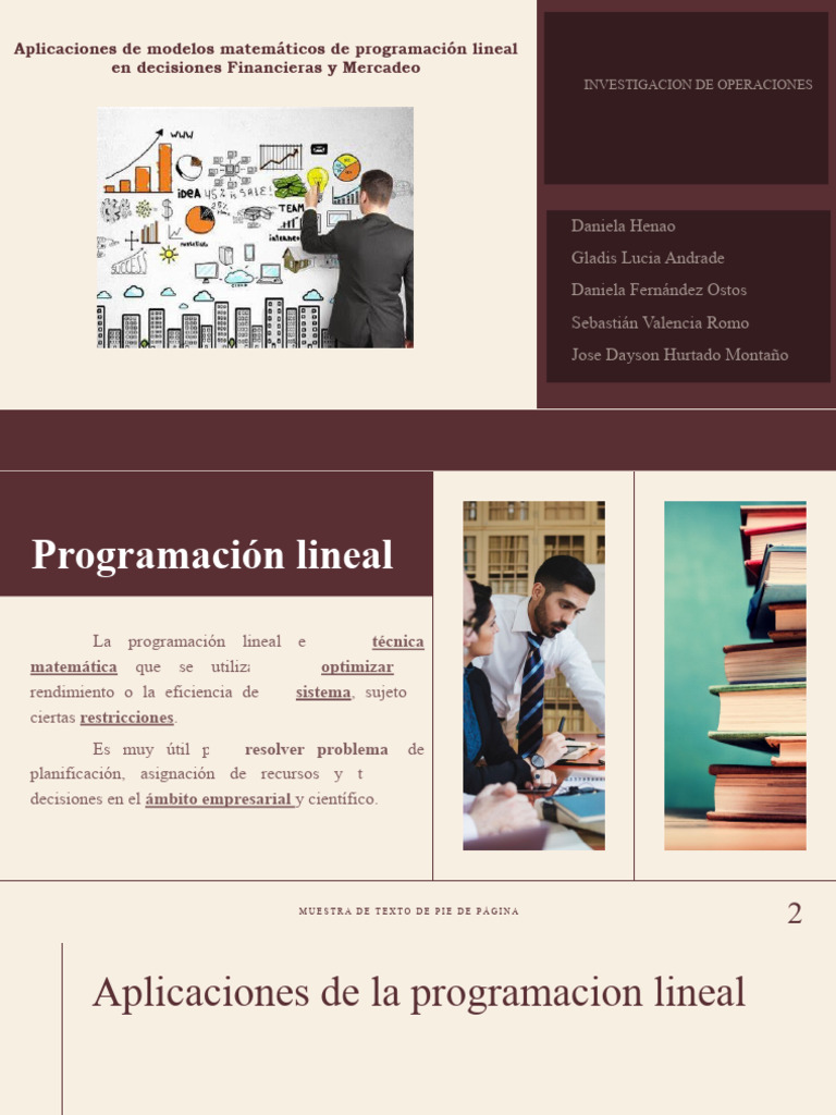 Apicaciones de Modelos de Programacion Lineal | PDF | Marketing ...