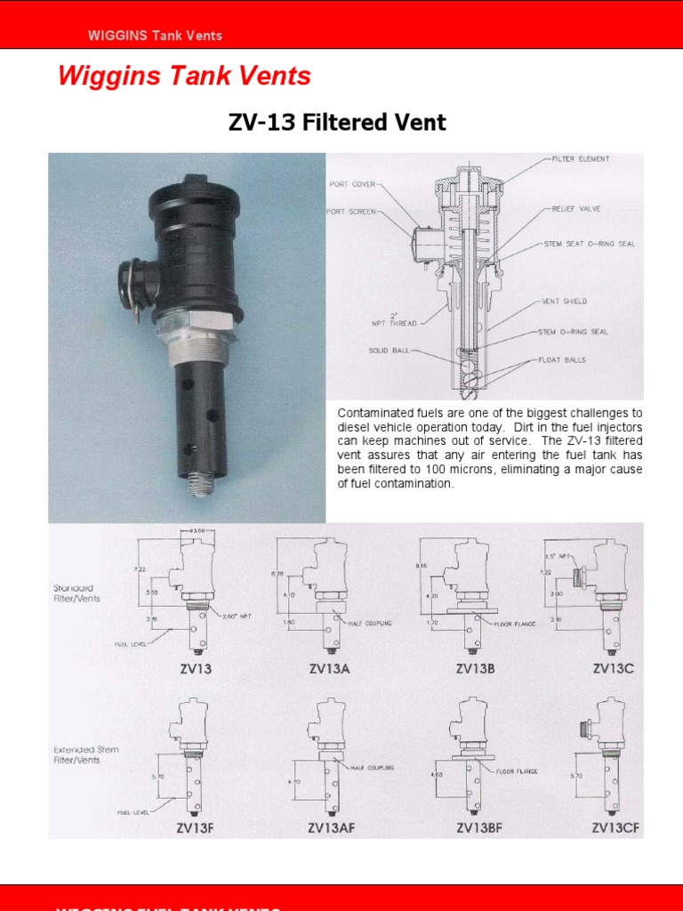Wiggins Fuel Tank Vent Specifications | PDF