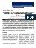 Value Chain Analysis of Onion - The Case of Ejere District West Shoa Zone Oromia National Regional State of Ethiopia