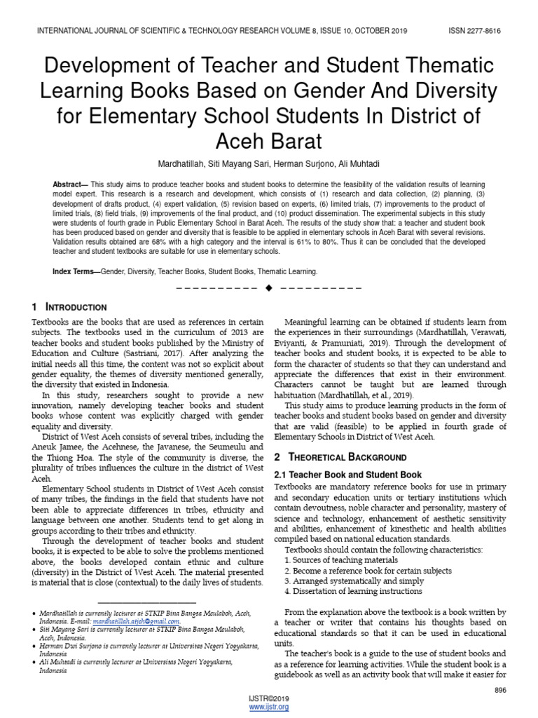 Development of Teacher and Student Thematic | PDF | Instructional ...
