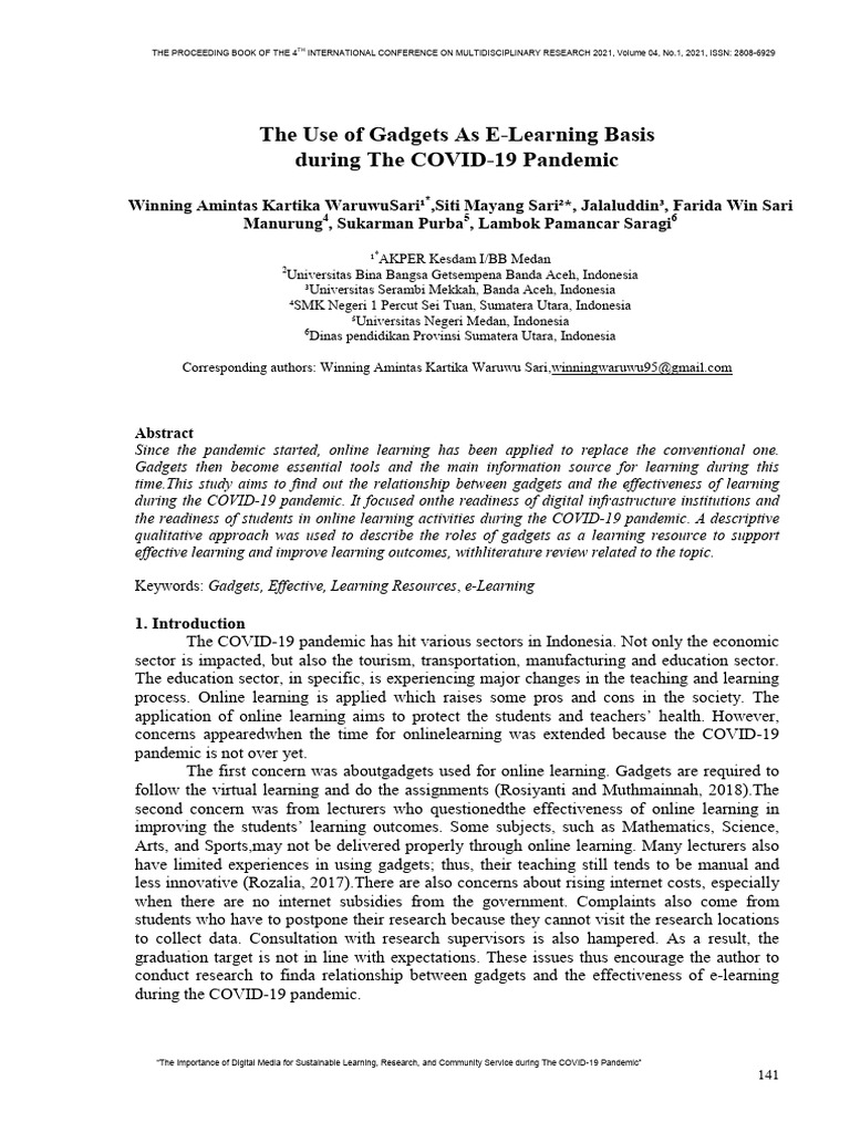 E-Learning's Role in Pandemic Education | PDF | Educational Technology ...