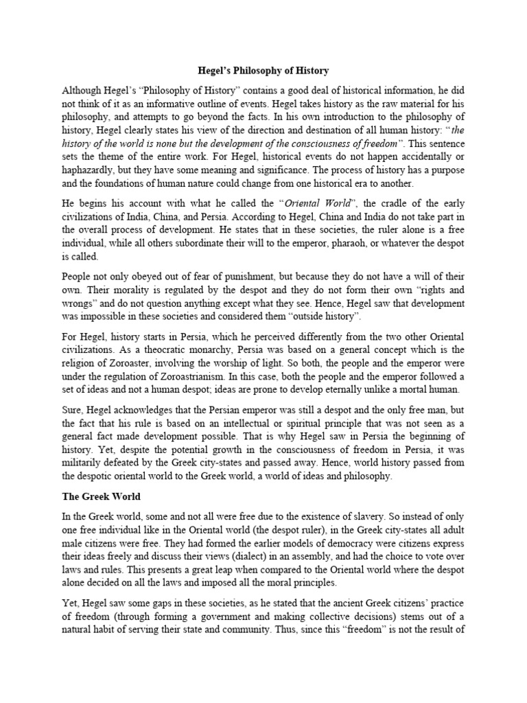 Philosophy Of History Pdf Hegel