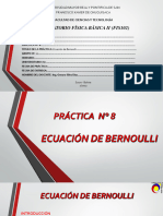 GRUPO 12  PRÁCTICA N° 6  ECUACIÓN DE BERNOULLI