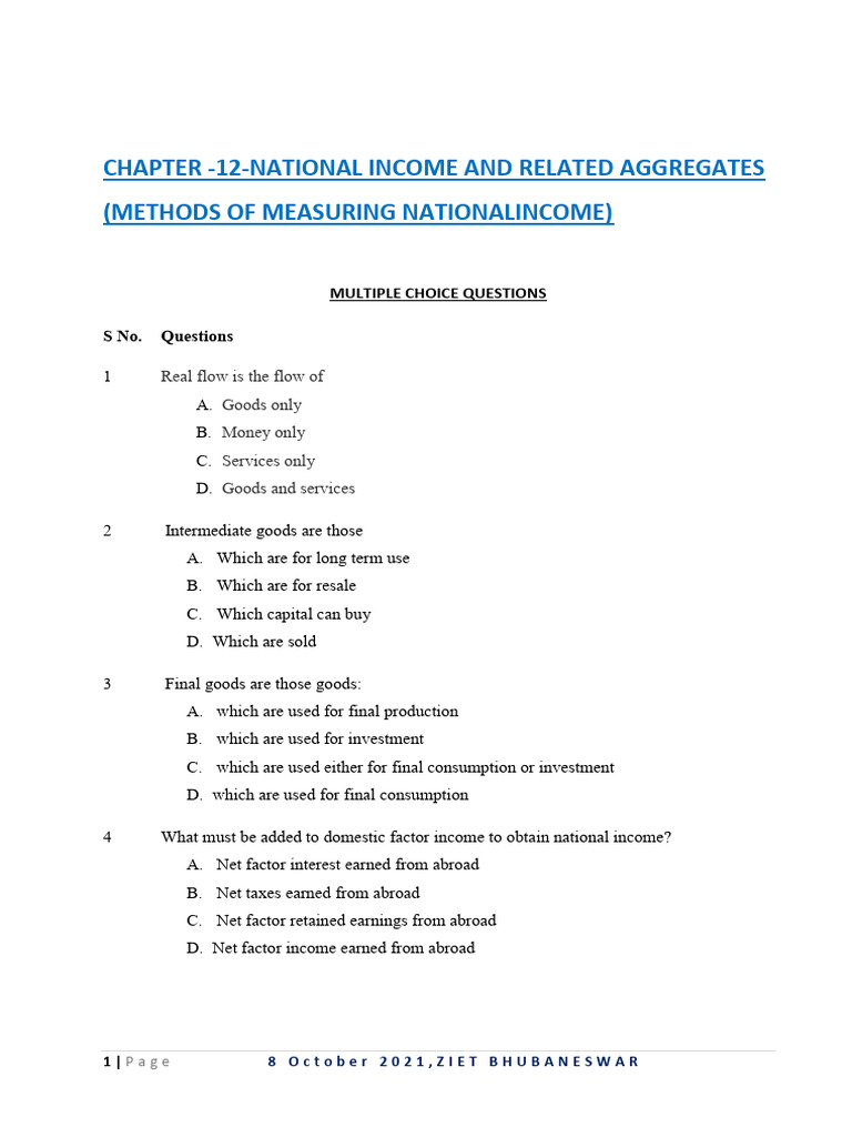 EXPLAIN THE VARIOUS CONCEPTS OF NATIONAL INCOME PDF visual data 8