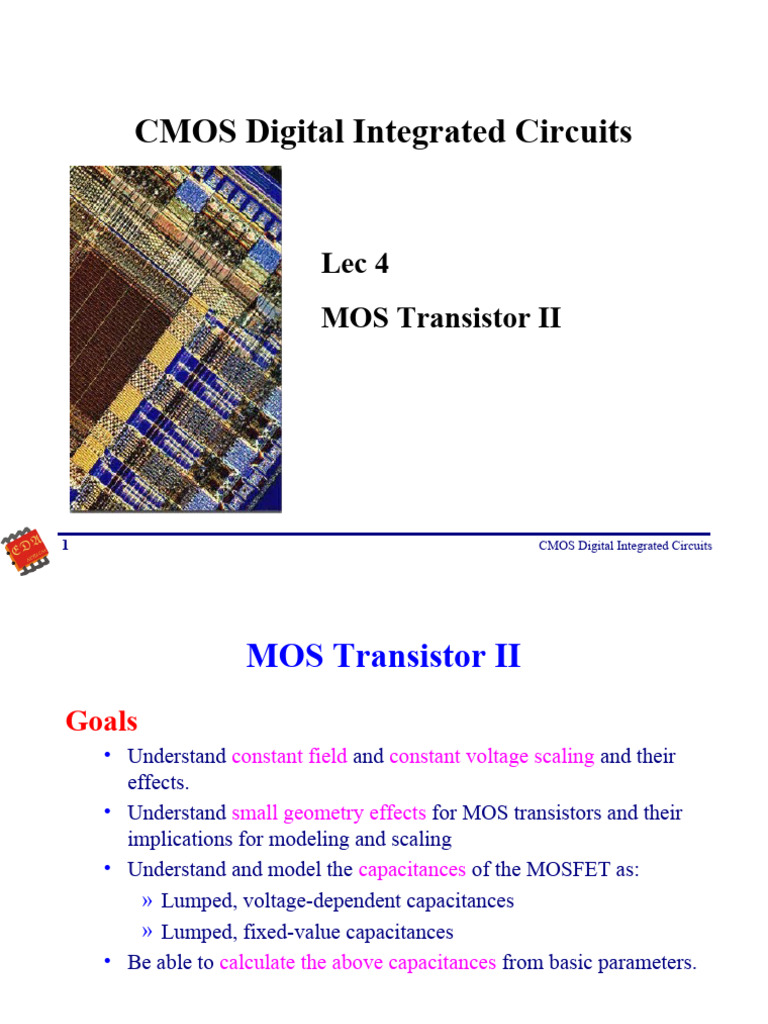 Scaling Techniques in MOS Transistors | PDF | Mosfet | Field Effect ...