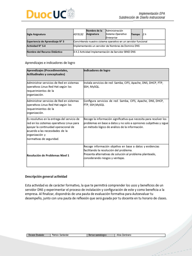 3 4 2 actividad implementacion de servidor dns pdf sistema de