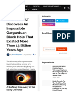 NASA's JWST Discovers An Impossible Gargantuan Black Hole That Existed More Than 13 Billion Years Ago