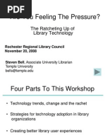 Are You Feeling The Pressure?: The Ratcheting Up of Library Technology