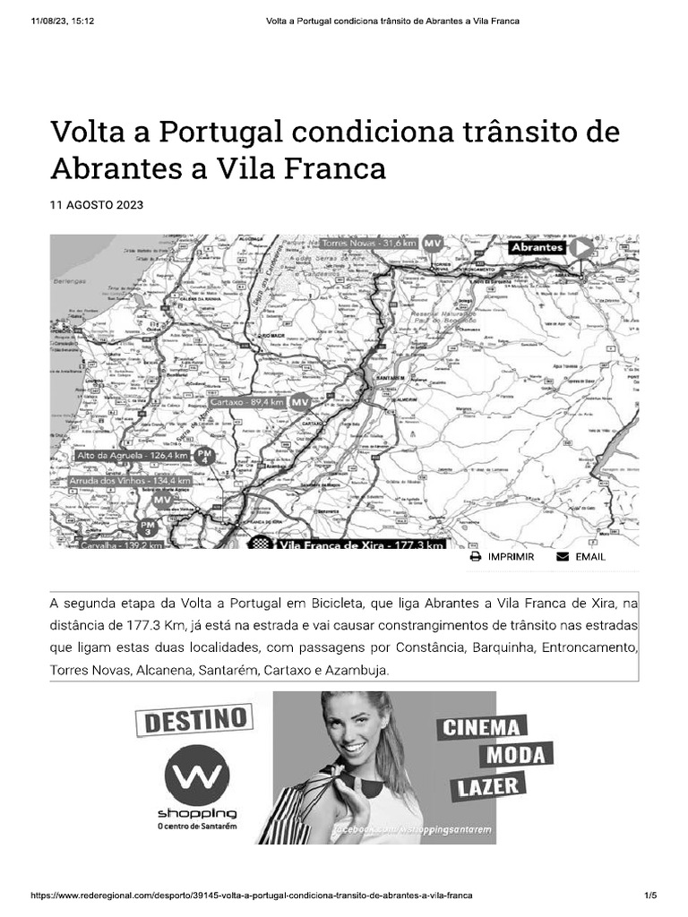 Volta a Portugal condiciona trânsito de Abrantes a Vila Franca PDF