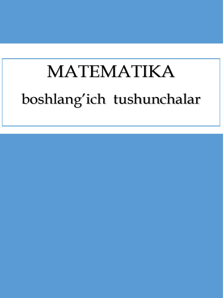Boshlangichtushunchalar | PDF