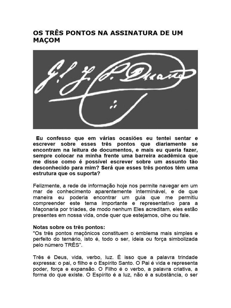Significado dos Três Pontos Maçônicos | PDF | Maçonaria | Trindade