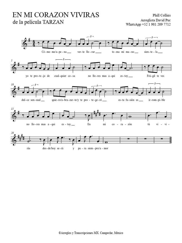 En Mi Corazon Viviras Melodia PDF